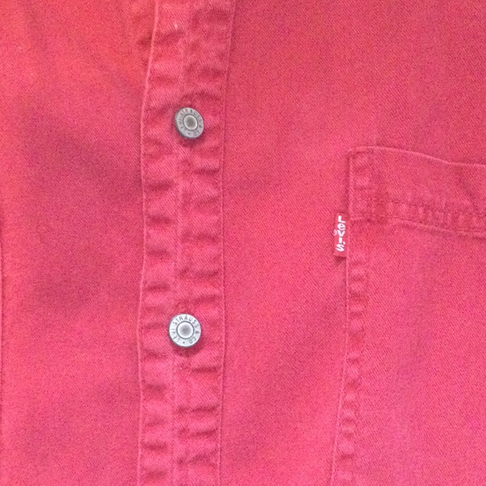 Levi's cowboy shirt red XL light wash roja